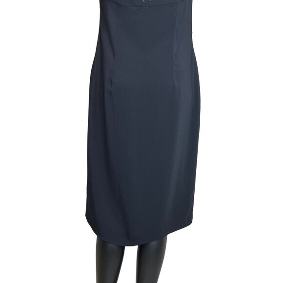 VPD Collection Black Beaded Cocktail Dress Size 46 (US 10) Made In Italy (NWT) - Picture 6 of 12
